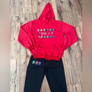 Kid’s Among Us Hoodie and Black Pants Set